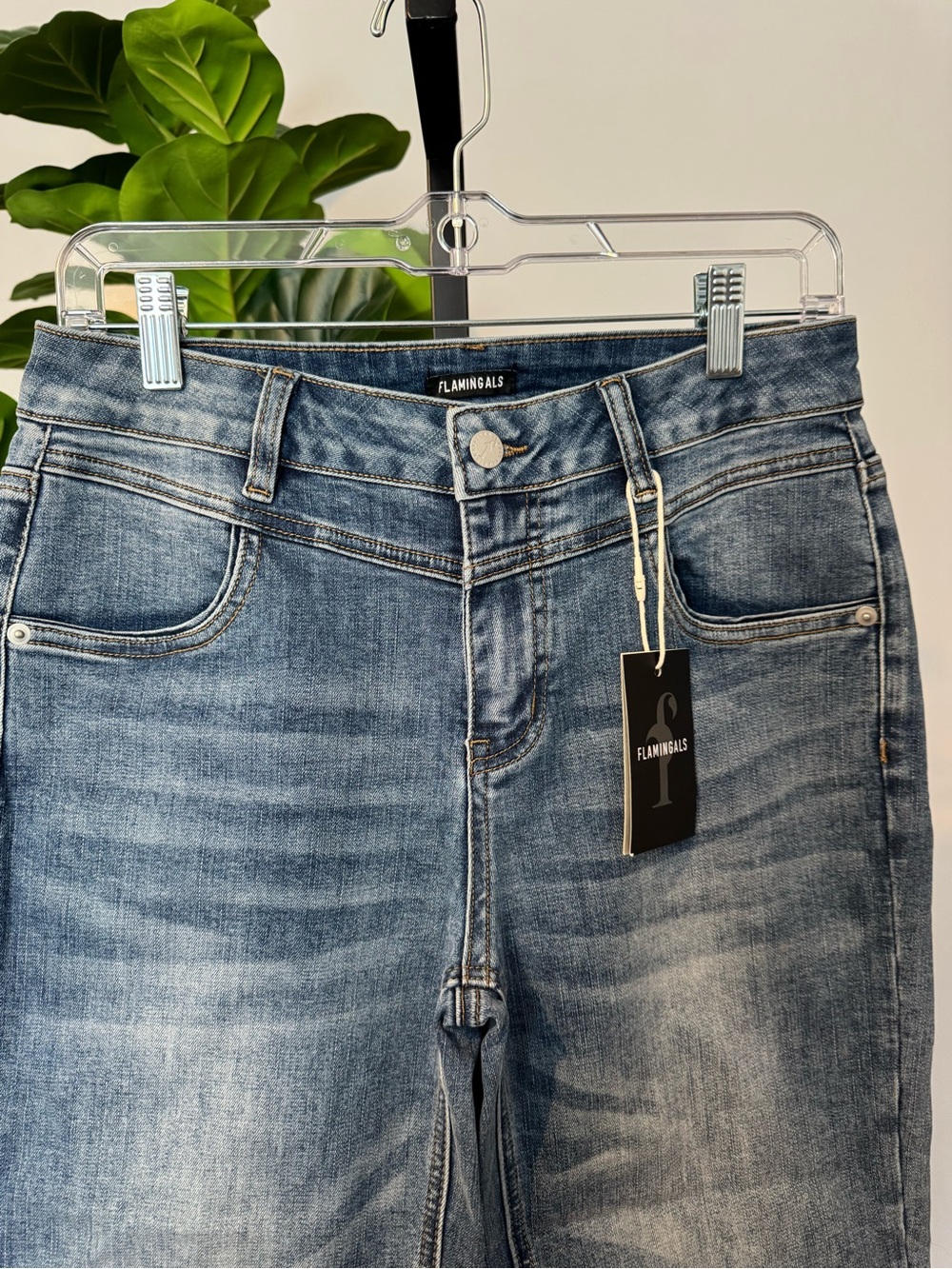 Flamingo Blue Cropped Embroidered-Hem Jeans - Picture 2 of 3